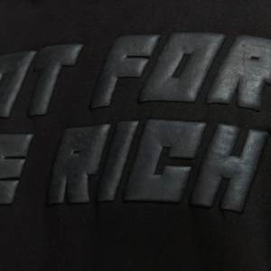 Sweat à capuche noir surdimensionné pour homme, 380GSM, coton biologique lourd, streetwear, pull avec logo imprimé en relief mat - Product Image 4