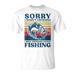 T-shirt de pêche vintage unisexe pour adulte, manches courtes, col rond, imprimé sérigraphié, sport et plein air - Product Image 2