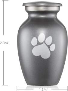<b>Pet</b> Cremation Urns for Dog and Cat <b>Ashes</b> Memorial Paw Print Urn - Extra Small <b>Keepsake</b> Gray - Product Image 3
