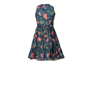Vestido Mini de Algodón con Diseño Floral y Ojales para Mujer, Tallas XS-XL, Estilo Casual Elegante con Cuello Cuadrado, Transpirable, Cintura Natural, Ideal para el Día a Día o para Salir de Fiesta - Product Image 3