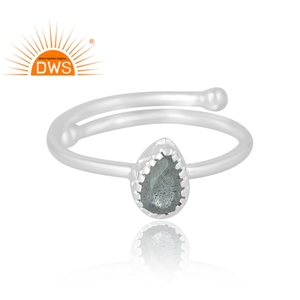 Best Selling 925 Sterling Silver Natural <b>Labradorite</b> Gemstone <b>Ring</b> Custom Jewelry For Women Gift For Her - Product Image 3