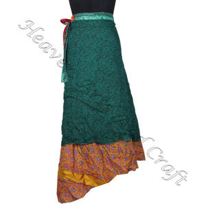 ใหม่ rajasthani กระโปรงผ้าไหมมหัศจรรย์100% 2ชั้นย้อนกลับได้ผ้าไหมผ้าแพรยาวกระโปรงชายหาดผ้าไหมมหัศจรรย์38 "ยาว - Product Image 2