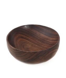 Venta al por mayor de madera para ensalada de acacia, ensaladera antigua de bambú natural con cuchara de FSI - Product Image 2