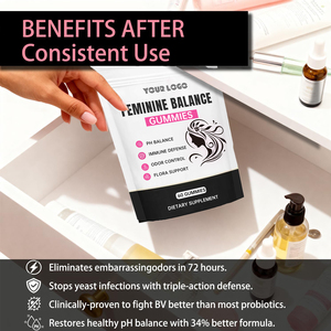 OEM kadın sağlık takviyesi kadınsı denge Gummies Vegan <span class=keywords><strong>Hawaiian</strong></span> ananas PH dengesi ve vajinal sağlık desteği için - Product Image 4