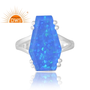 แหวนพลอยโอปอลไฟสังเคราะห์สีเขียวเงินสินค้าออกใหม่เครื่องประดับตามต้องการของขวัญสำหรับผู้หญิงสำหรับผู้หญิง - Product Image 3