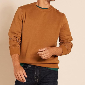 Sweat-shirt pour homme de couleur marron foncé, vêtements de sport pour la salle de sport, extensible, respirant, col rond, poignets côtelés, sweat-shirt pour homme - Product Image 6