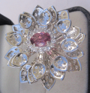 Anello Artigianale in Argento Sterling 925 con Granato Naturale e Topazio Bianco <span class=keywords><strong>Shah</strong></span> Gems' Gioielli per Uso Quotidiano - Product Image 1