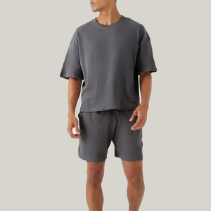 Manufacturer <b>Men</b> Lightweight Windproof Comfortable Oversize Fit Gym Wear Soft Sweat Wicking <b>T</b> <b>Shirt</b> Short Set - Product Image 3