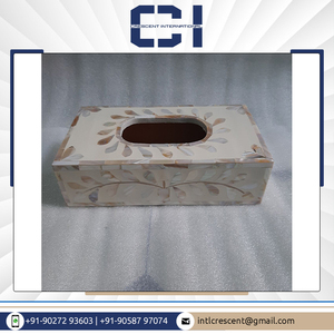 Caja de pañuelos con incrustaciones de hueso ecológica hecha a mano de alta calidad, madera de bambú y plástico más vendidos para pedidos a granel - Product Image 3