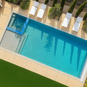 Piscina de fibra de vidrio de lujo en el suelo Resistente a la corrosión Características resistentes a los rayos UV Capacidad personalizada Fácil mantenimiento para hoteles turísticos - Product Image 4