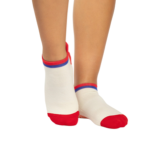 Venta al por mayor de calcetines de yoga antideslizantes con logotipo personalizado con puños a rayas de algodón transpirable Pilates Crew CERTIFICADO DE FÁBRICA DE Vietnam - Product Image 5