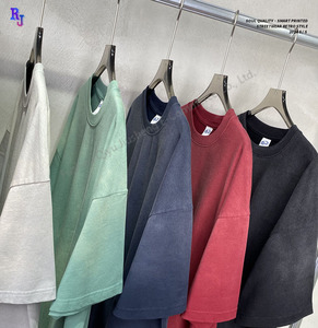 เสื้อยืดแขนสั้นวินเทจย้อนยุค dtgdtf แอซิดกรด250GSM เสื้อยืดย้อมสีสเปรย์ขนาดใหญ่น้ำหนักมากกำหนดเอง - Product Image 2