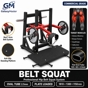 Rack Commercial de Musculation à Double Rampe pour Soulevé de Terre, Squat et Lunge, avec Console Numérique, pour Exercices Hanches/Poitrine/Bras/Jambes, à Charge par Disques, Tube Ovale, pour Entraînement de Puissance en Salle de Sport - Product Image 3