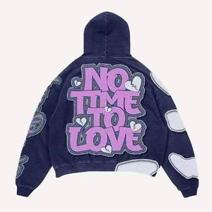 Sudadera con capucha con parche 3D de invierno para hombre, Jersey térmico con capucha de gran tamaño, sudaderas con diseño digital, bolsillos de canguro, sudaderas con capucha, parches - Product Image 2