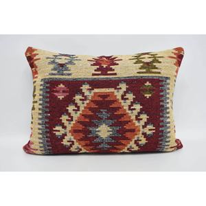 Red Luxury Bohemian Wool Pillow 20x28 Inch Geometric <b>Cushion</b> Vintage Fluffy Patterns Square Style for Bedding Christmas Decor - Product Image 5