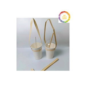 Portavasos de bambú ecológico a precio barato para exportación a granel con 3 tamaños S M L adecuado para todos los tamaños de taza - Product Image 2