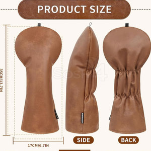 High Quality Waterproof Breathable PU Leather <b>Golf</b> Head Cover Customizable Unisex Design Top Selling - Product Image 3