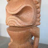 Statues Totem Tiki Art Déco Sculptées à la Main en Bois de Coco Écologiques pour Décoration de Jardin Extérieur
