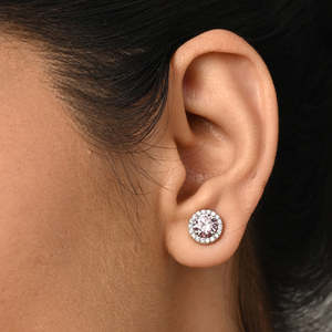 Modernos Pendientes de Plata con Diamante Solitario Rosa, Oro Rosa de 18K, en Forma de Corazón, Diamante, Esmeralda, Perla, Regalo de Boda o Compromiso - Product Image 4