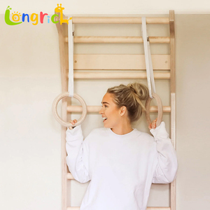 Escalera sueca de madera para montar en la pared, gimnasio en casa, escalera de gimnasia, barra sueca de pared, gimnasio familiar en interiores - Product Image 3