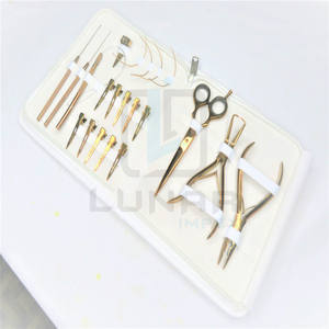 Rose Gold Professional <b>Hair</b> <b>Extension</b> <b>Tools</b> Kit With Two Hole Plier <b>Hair</b> Clip Multipurpose Large Scissor <b>Hair</b> Parting <b>Tools</b> - Product Image 4