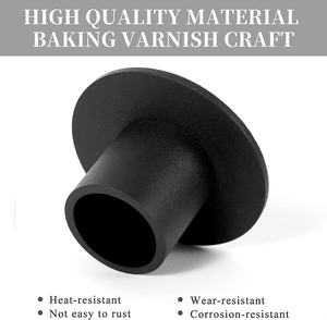 เชิงเทียนสีดำเรียบง่ายทันสมัยพร้อมฐานโลหะวงกลมแท่นวางเทียนสำหรับตกแต่งบ้านแบบโดดเด่น - Product Image 3