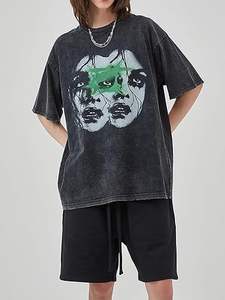 Camiseta Unisex de Lujo, Talla Grande, Algodón Grueso, Hombros Caídos, Estampado Gráfico, Inspiración Urbana, Personalizada Digital para Hombre - Product Image 3