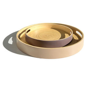 Prix bon marché filé bobine boisson restauration plateaux en fibre de bambou artisanat en gros plateau à thé naturel - Product Image 1