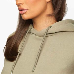 Custom Hooded Sweatshirt <b>Women</b> <b>Fleece</b> Coat Autumn Winter Warm 1/2 Zipper Crop <b>Tops</b> Hoodie For <b>Women</b> - Product Image 5