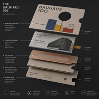 Boîte en papier rigide intelligente Bauhaus, emballage minimaliste géométrique en poudre de café recyclée, boîte cadeau
