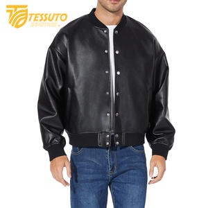 แจ็กเก็ตหนังผู้ชาย, แจ็กเก็ตหนังแฟชั่นใหม่สำหรับผู้ชายเสื้อแจ็คเก็ตหนังสไตล์นักศึกษาคลาสสิกระบายอากาศได้ดี - Product Image 1