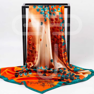 Écharpes en soie longues et carrées de luxe personnalisées avec logo imprimé, bandanas multifonctionnels pour femmes, motifs à pois, unis, à carreaux et à rayures, nœuds – Ventes Flash - Product Image 3