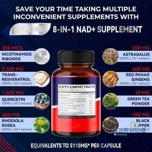 Cápsulas certificadas GMP nicotinamida ribósido NAD con suplemento de soporte de resistencia de resveratrol - Product Image 3