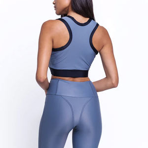 Hauts de yoga de compression à motif solide pour femmes et leggings d'entraînement ensembles de vêtements de sport pour le yoga et la course - Product Image 6