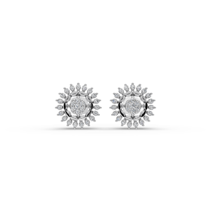 Pendientes de Diamantes Cultivados en Laboratorio con Halo de Rayos de Sol, Joyería Única y Etérea - Product Image 5