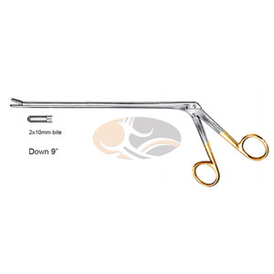 JACKBILLY Schlesinger Disque intervertébral à angle de 9 pouces Rongeur Instrument chirurgical Mâchoires dentelées 2x10mm Bite Acier inoxydable - Product Image 1