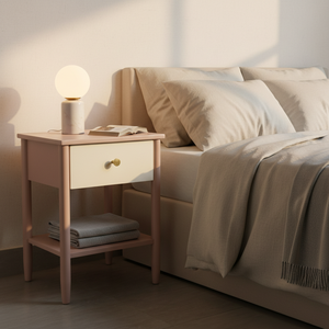 Mesa de centro moderna en color rosa empolvado y pastel leche con madera de caucho duradera y MDF para comedor, restaurante y decoración del hogar. - Product Image 2