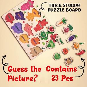 Rompecabezas de verduras de madera 3D personalizable al por mayor juguete educativo para niños y adultos OEM ODM juego de aprendizaje Montessori - Product Image 6