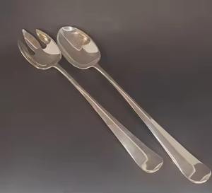 Ensemble de service à salade en acier inoxydable avec manche en bois design en bambou Ensemble de service à salade en acier inoxydable de haute qualité - Product Image 6