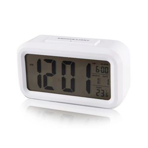 Réveil numérique en bambou avec calendrier, thermomètre et logo personnalisé pour le bureau - Product Image 2