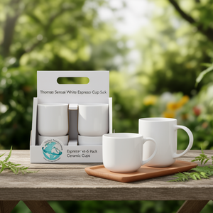Thomas Sensai White <b>Espresso</b> <b>Cup</b> Set-6 Pack Ceramic <b>Cups</b> - Product Image 3