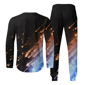 Sudadera de manga larga de talla grande para hombre, chándal informal sólido para correr, chándales con bolsillos, conjunto de entrenamiento informal de 2 piezas - Product Image 3