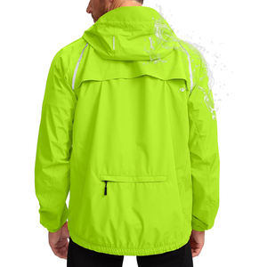 Venta al por mayor de los hombres personalizados chaqueta de lluvia a prueba de viento impermeable transpirable 100% poliéster forro estilo de trabajo chaquetas al aire libre Oem Logo - Product Image 3