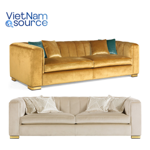 Juego de tapicería de terciopelo de primera calidad, sofá de diseño estético minimalista con marco de madera dura fabricado por Vietnam Manufactury - Product Image 2