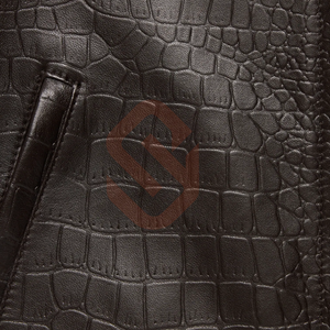 Nouvelle veste de motard en cuir véritable grande taille pour femmes Parka d'hiver en relief crocodile avec fermeture à glissière recadrée Look moto - Product Image 3