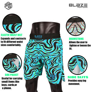 กางเกงมวย MMA ของผู้ชายเอวสูงผ้ายืดสี่ด้านน้ำหนักเบาสวมใส่สบายป้องกันการยับ - Product Image 6