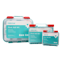 Trousse de premiers secours familiale Firstar 154 pièces pour les voyages, boîte d'urgence médicale pour véhicule, camping en plein air, source d'alimentation manuelle