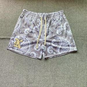 Paisley sublimación impresión doble capa Bandana pantalones cortos fabricante 5 pulgadas hombres Camo pantalones cortos de malla personalizados con cordón personalizado - Product Image 2