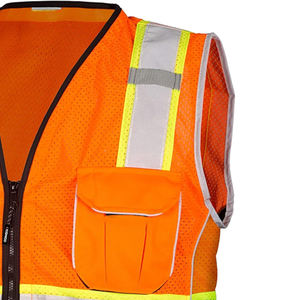 Gilet de sécurité réfléchissant haute visibilité en maille imperméable de classe 1 ANSI pour homme, avec poches et logo - RISING STAR INTERNATIONAL - Product Image 3