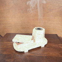 Brûleur d'encens en bois d'os de nacre, porte-encens écologique fait main de haute qualité, décoration d'intérieur, pots à bougies FAIZA CRAFT
